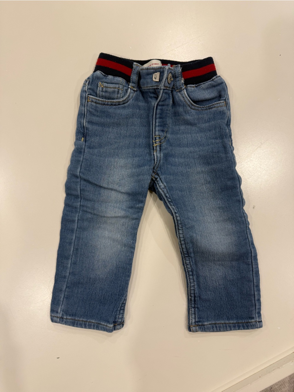 Levi's baby boy (18m( Blue Skinny Jeans with Red and Black Waist Trim